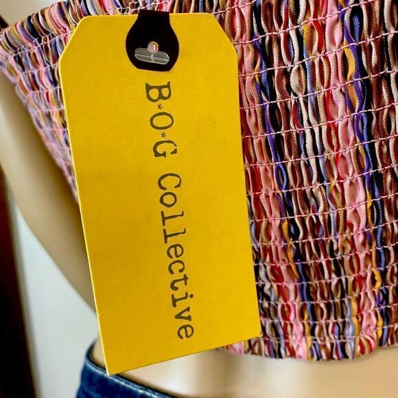 BOG Collective Candy Stripe Crop Tank Size Medium - Picture 4 of 4